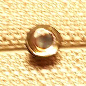 Sterling Abalone Round Iridescent Pin Back Tie Tac Button Metal Clasp